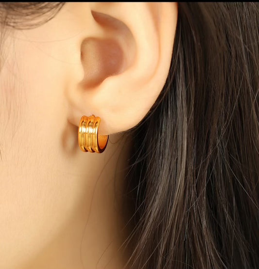 Odette Small Gold C-Shaped Hoop Earrings